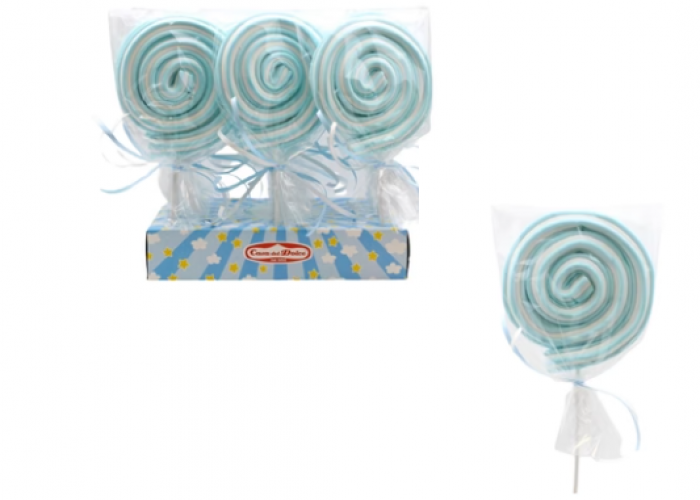 Lollipop girella bianco/azzurro per feste compleanno