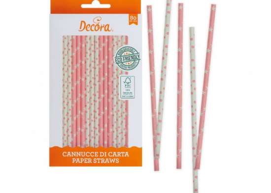 Cannucce stars pois rosa