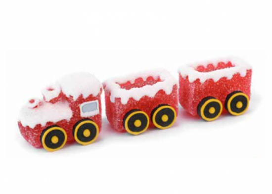 Decoro Treno in zucchero e gelatina.