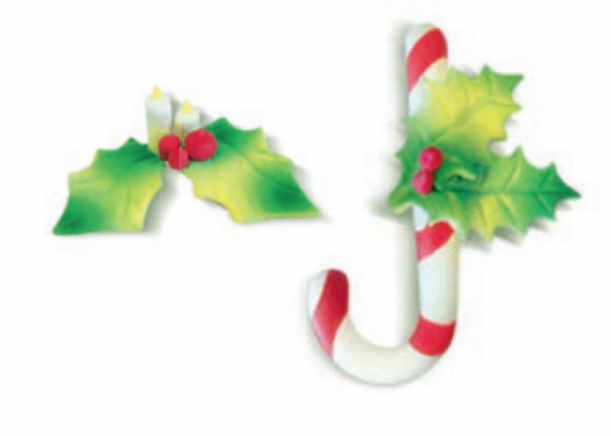 Bastone e agrifoglio con candela