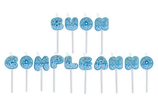 Candele Buon Compleanno Azzurre