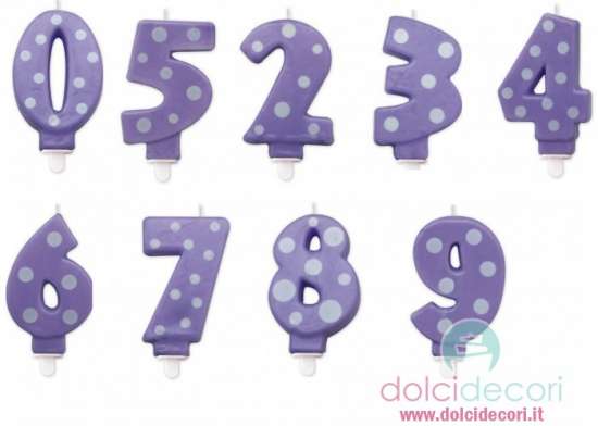 Candeline numero a pois glicine