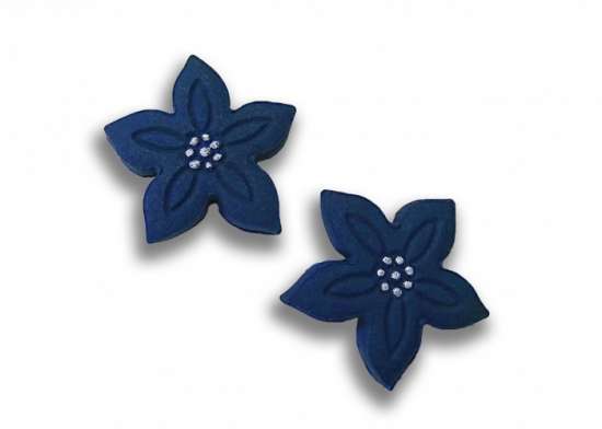 Fiori Blu con Inserto Centrale