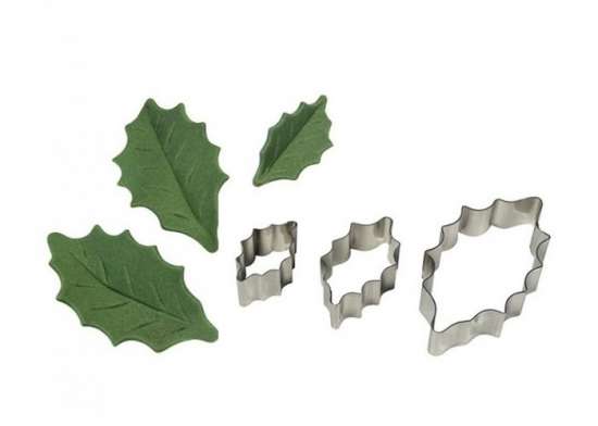 Set 3 foglie agrifoglio 