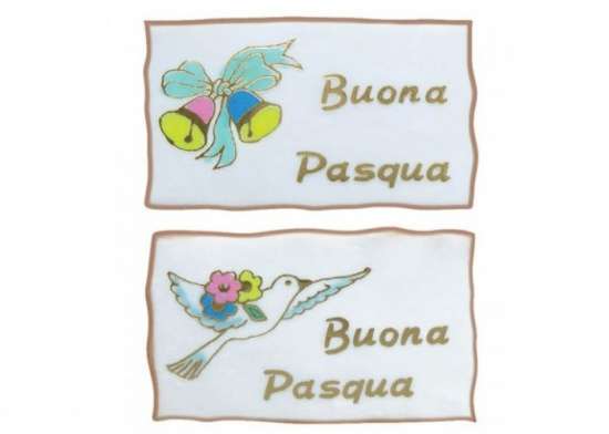 Targhetta Buona Pasqua in pasta di zucchero
