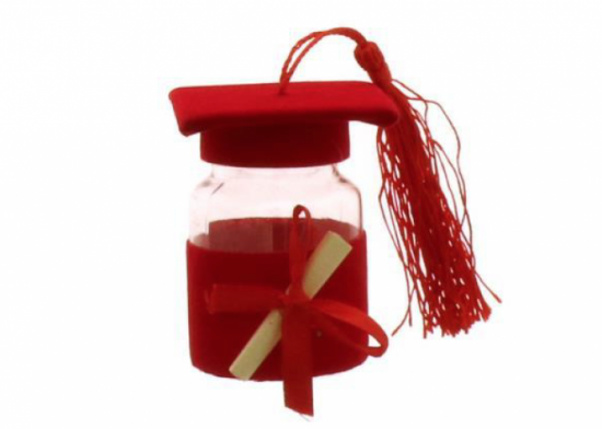 Portaconfetti Laurea Barattolo con Tocco