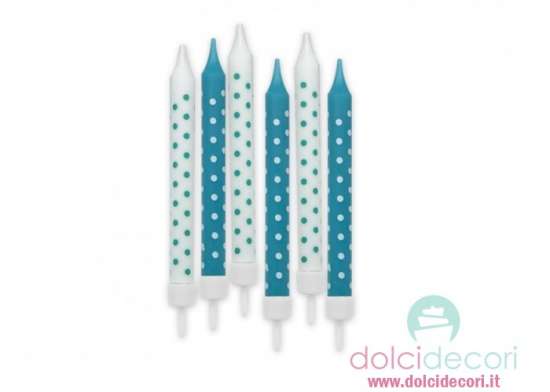 Candeline a pois acqua marina