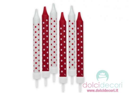 Candeline a pois rosso