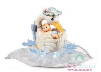 Topper cicogna con bimbo