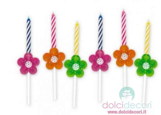 Porta candele fiori glitter 