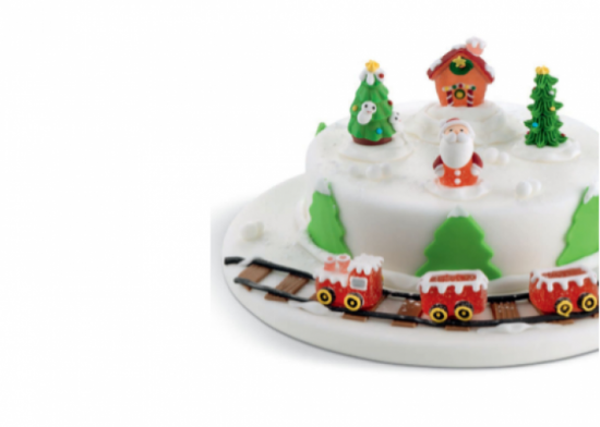 Decoro Treno in zucchero e gelatina.