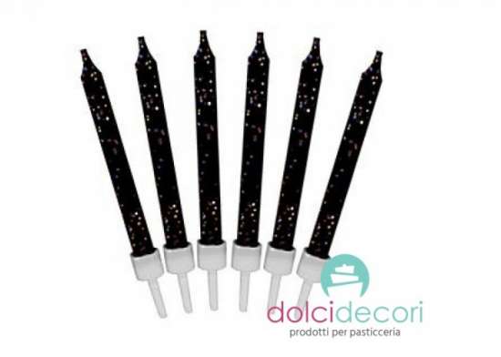 Candeline nere glitterate