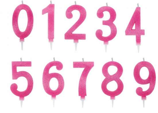 Numeri Glitterati Fucsia Rosso