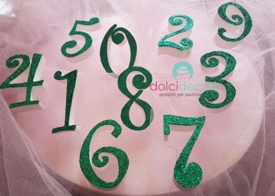 Numeri in polistirolo verde