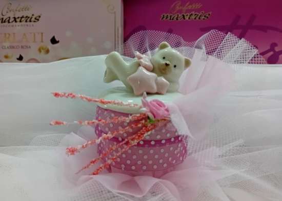 Orsetto su scatola Rosa