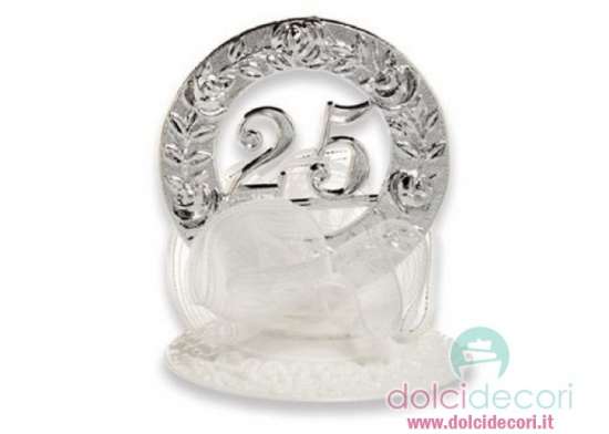 Cake topper 25° anniversario tondo