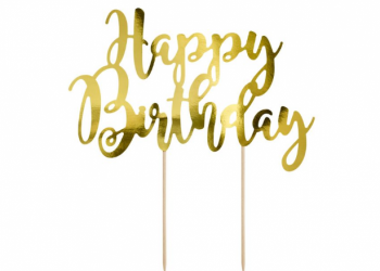 Topper Happy Birthday Oro